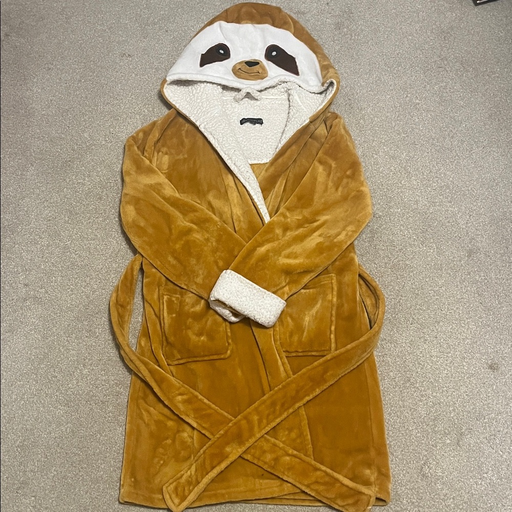 Cozy hooded sloth robe